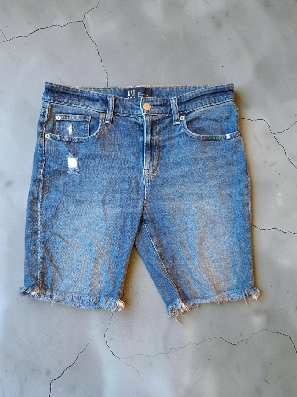 GAP Women's Distressed Blue Denim Cutoff Shorts